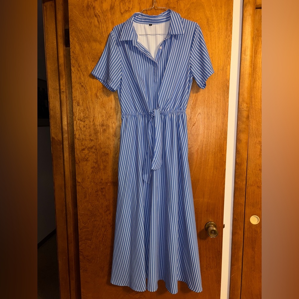 Blue Striped Women's Dress